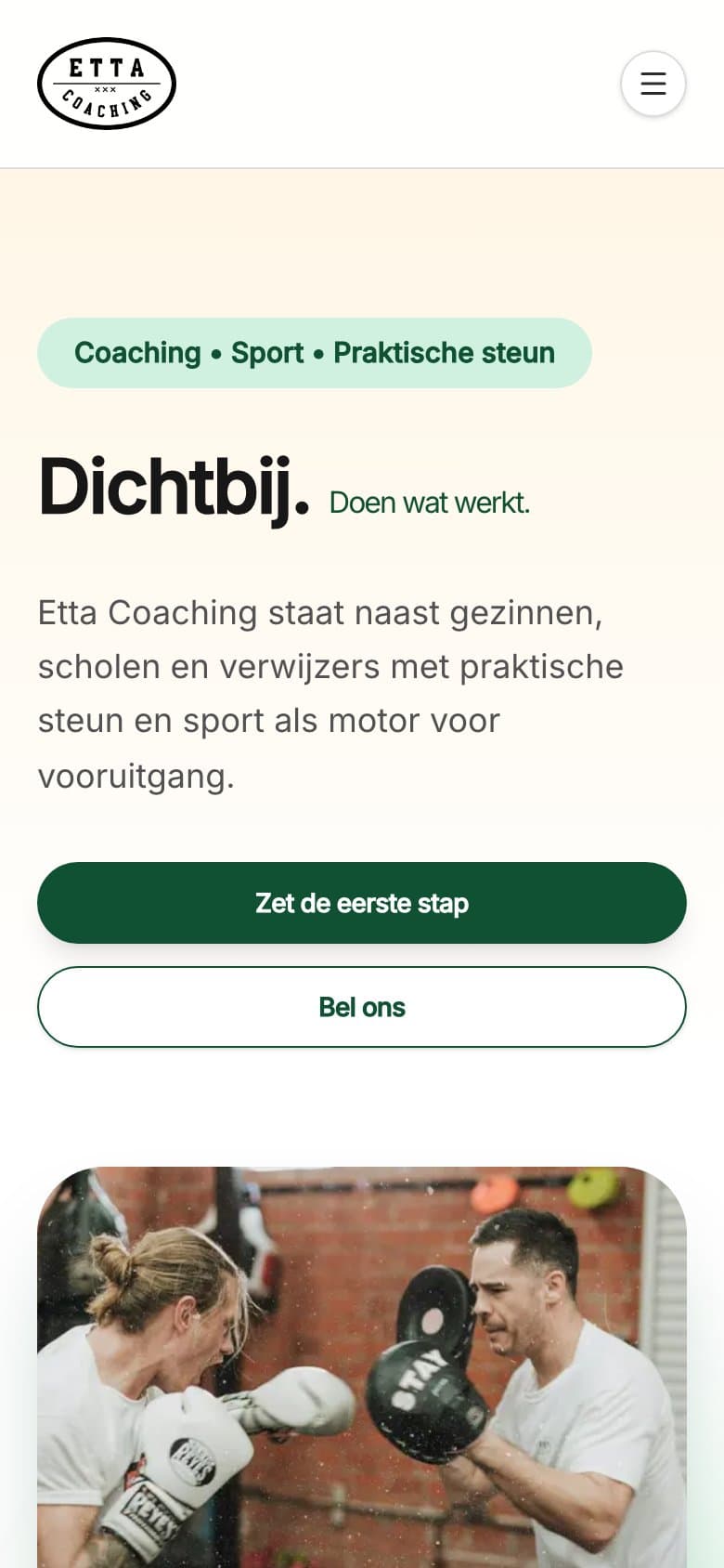 Etta Coaching mobile view