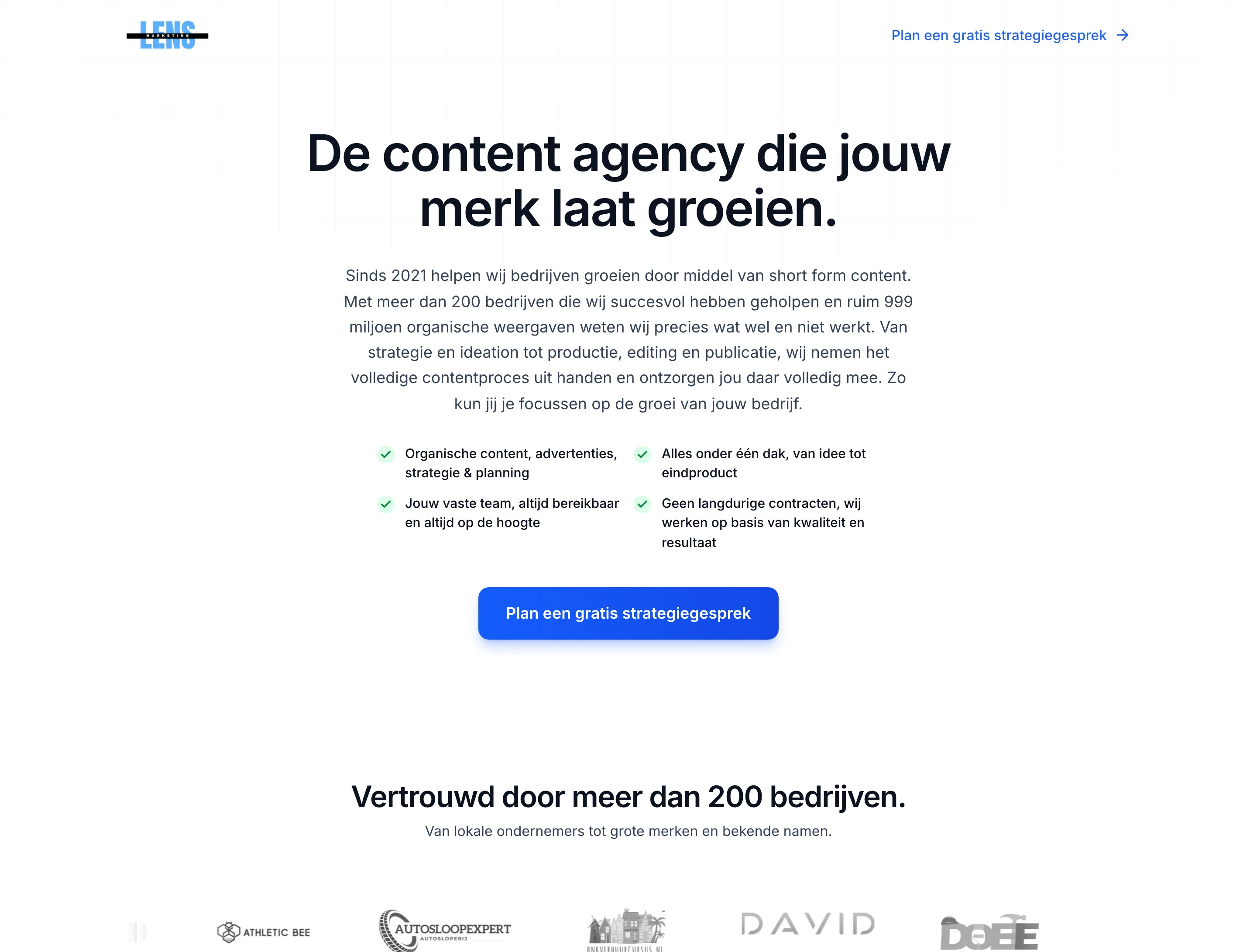 Lens Marketing website